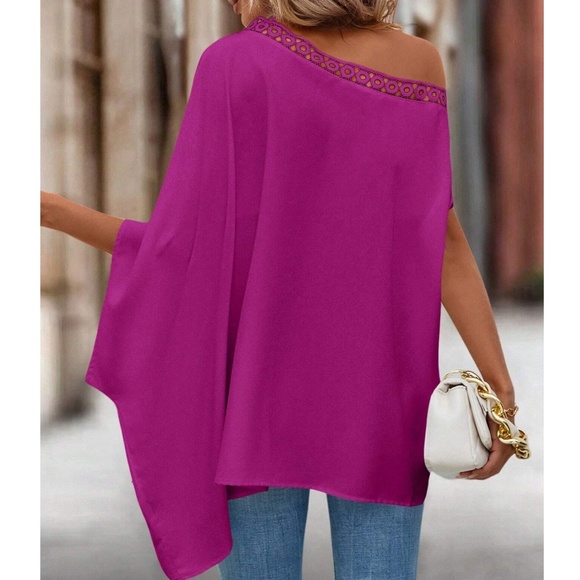Tops - 015 One Shoulder Batwing Blouse